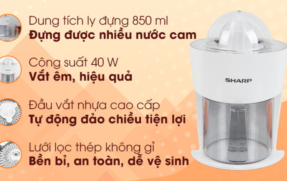 Máy vắt cam Sharp EJ-J408-WH