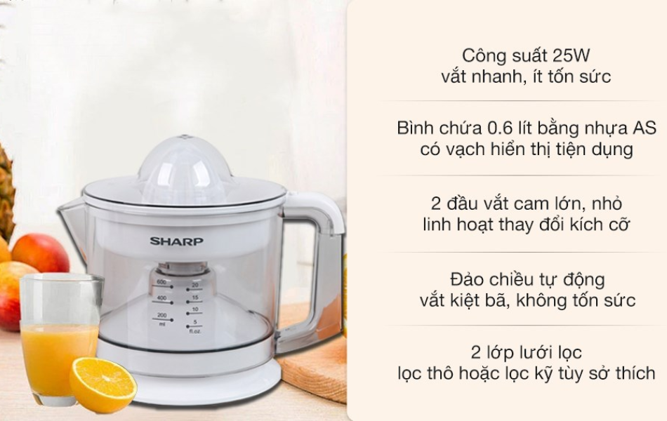 Máy vắt cam Sharp EJ-J256-WH