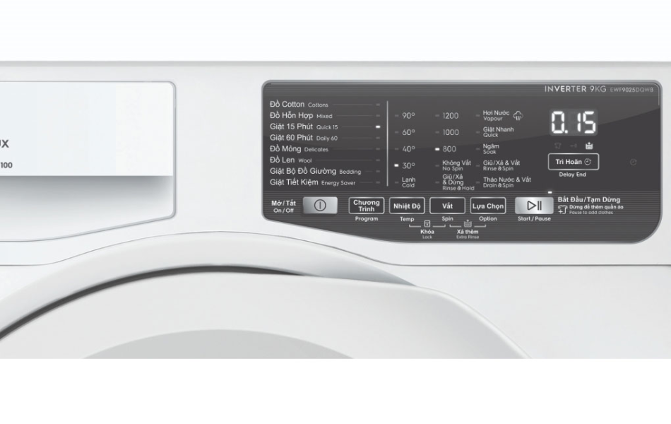  Máy giặt Electrolux UltimateCare 100 Inverter EWF9025DQWB 9kg