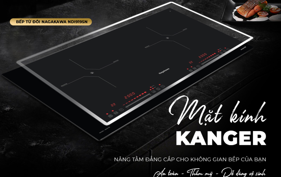 Bếp Điện Từ Đôi Nagakawa NDI9195 Công suất 4000W