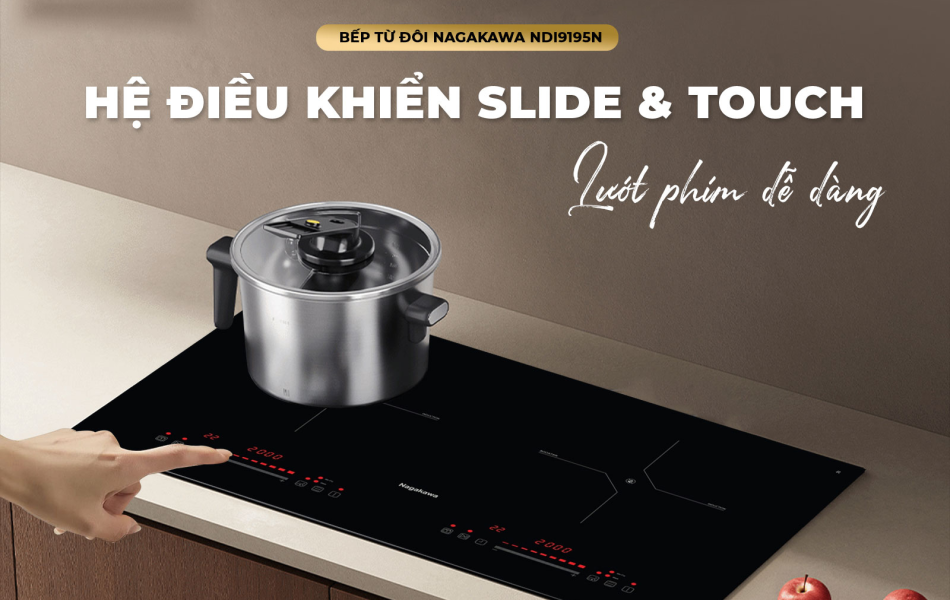 Bếp Điện Từ Đôi Nagakawa NDI9195 Công suất 4000W