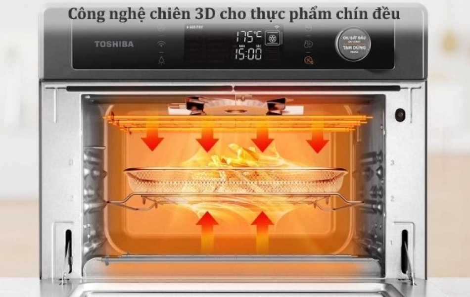 Lò chiên không dầu Toshiba TL2-SAC25GZC (GR/RD) - 25 lít