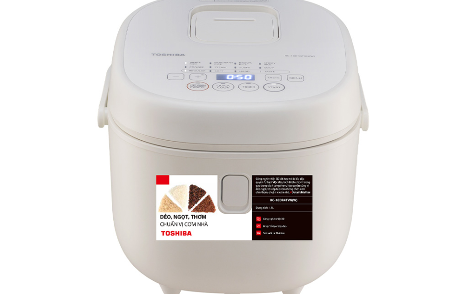 Nồi cơm điện tử 1.8 lít Toshiba RC-18DR4TVN(W)