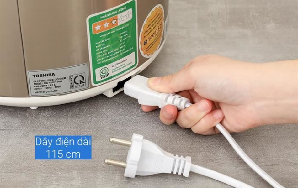Nồi cơm điện Toshiba 1.8 lít RC-18JH1TVN(N)