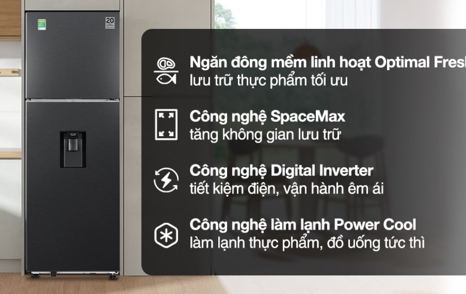 Tủ lạnh Samsung Inverter 345 lít RT35CG5544B1SV