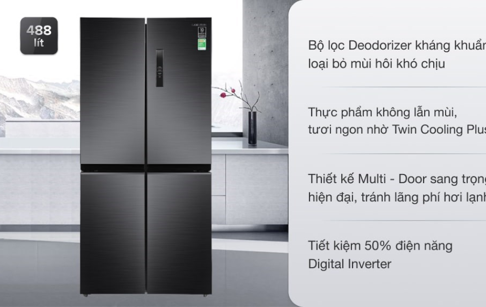 Tủ lạnh Samsung Inverter 488 lít Multi Door RF48A4000B4/SV 