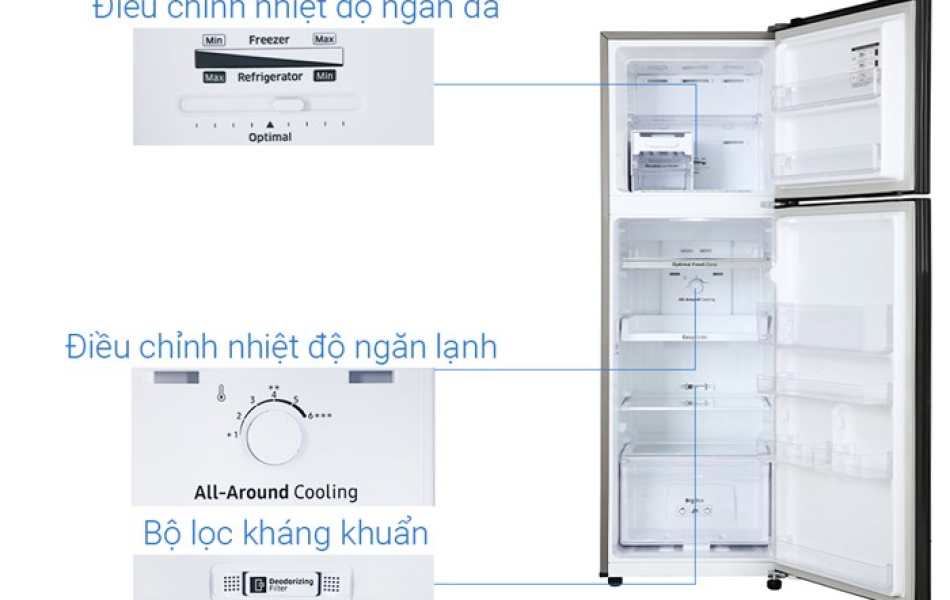 Tủ lạnh Samsung Inverter 256 lít RT25M4032BU/SV