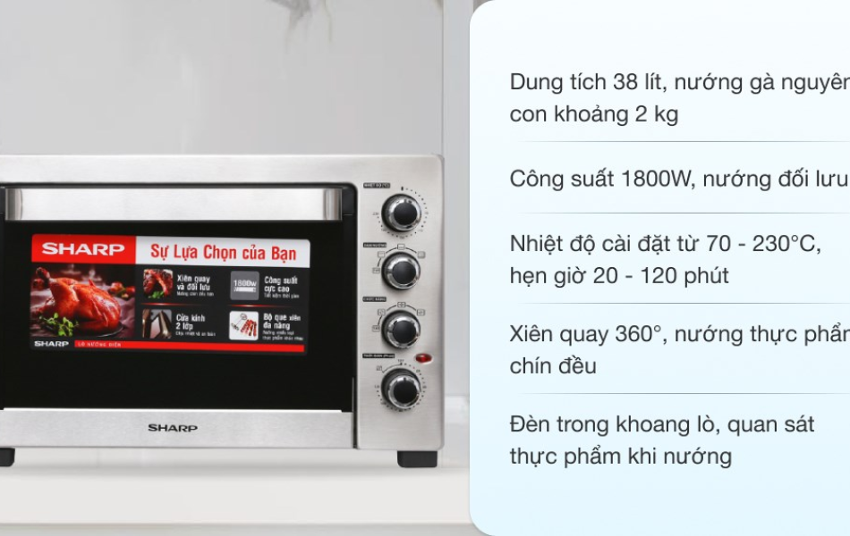 Lò nướng điện Sharp EO-A384RCSV-ST