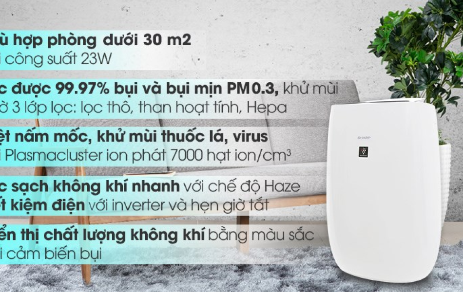 Máy lọc không khí Sharp FP-J40E-W
