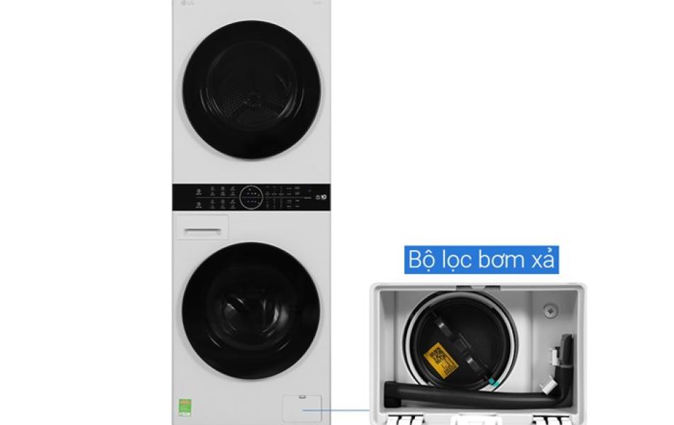 Tháp máy giặt cao cấp LG WashTower Giặt 14Kg + Sấy 10Kg WT1410NHEG