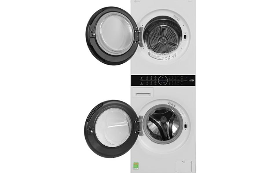 Tháp máy giặt cao cấp LG WashTower Giặt 14Kg + Sấy 10Kg WT1410NHEG