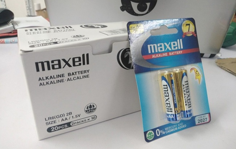 THÙNG PIN TIỂU AA 1.5v MAXELL ALKALINE 1.5V LR6(GD) 2B - VIÊN, VỈ, HỘP, THÙNG - HÀNG CHÍNH HÃNG - BẢN SỈ