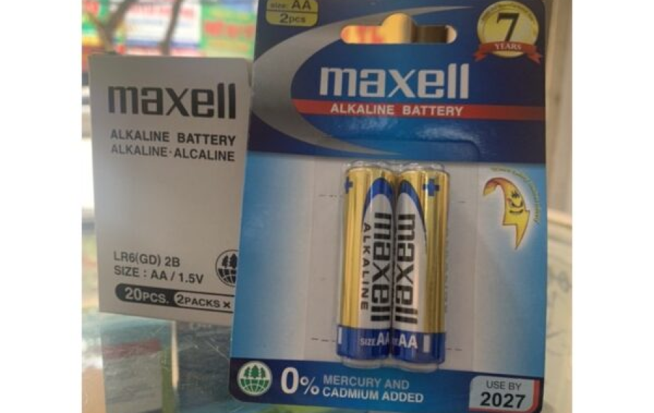 THÙNG PIN TIỂU AA 1.5v MAXELL ALKALINE 1.5V LR6(GD) 2B - VIÊN, VỈ, HỘP, THÙNG - HÀNG CHÍNH HÃNG - BẢN SỈ
