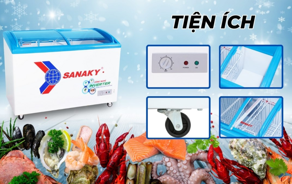 Tủ Đông Mặt Kính Cong Sanaky 260lít VH-3899K3