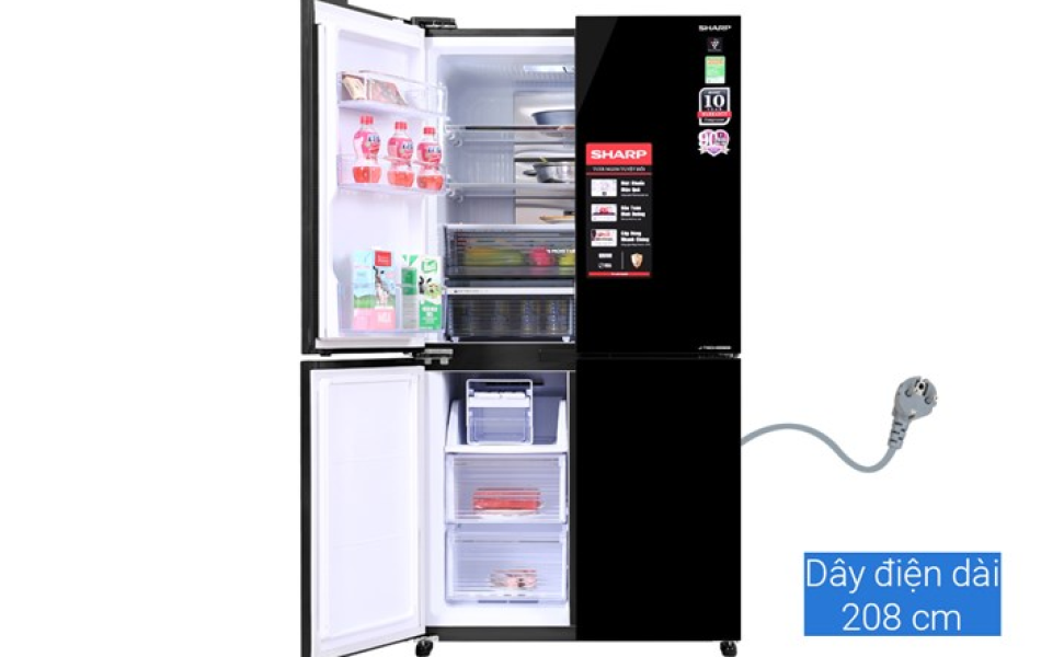 Tủ lạnh Sharp Inverter 525 lít Multi Door SJ-FXP600VG-BK
