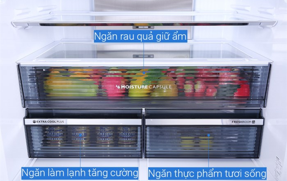 Tủ lạnh Sharp Inverter 525 lít Multi Door SJ-FXP600VG-BK