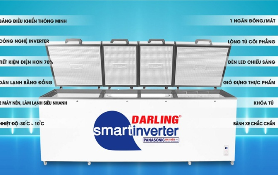 Tủ đông Darling Smart Inverter DMF-1579ASI 1.700 lít