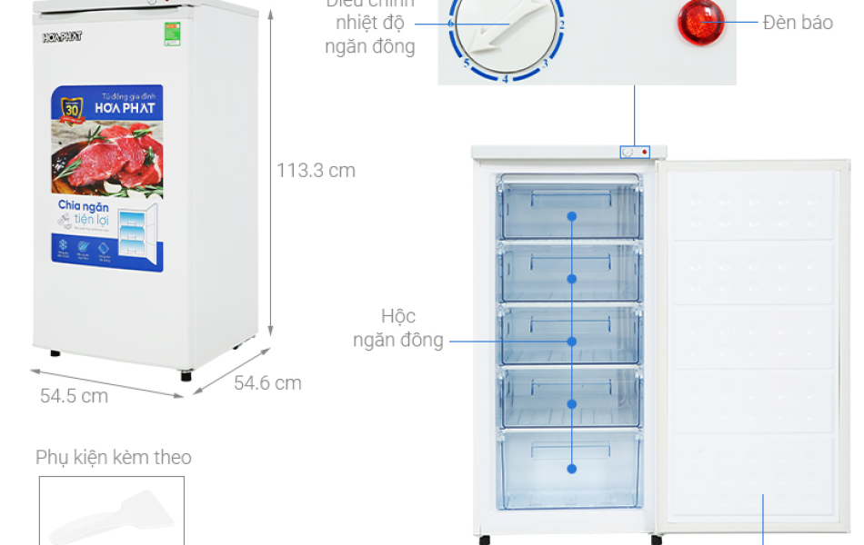 Tủ đông đứng Hòa Phát 147 lít HPF UAH6147