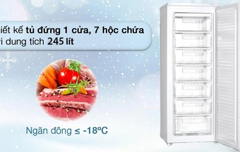 Tủ đông đứng Sanden SFH-0870 245L