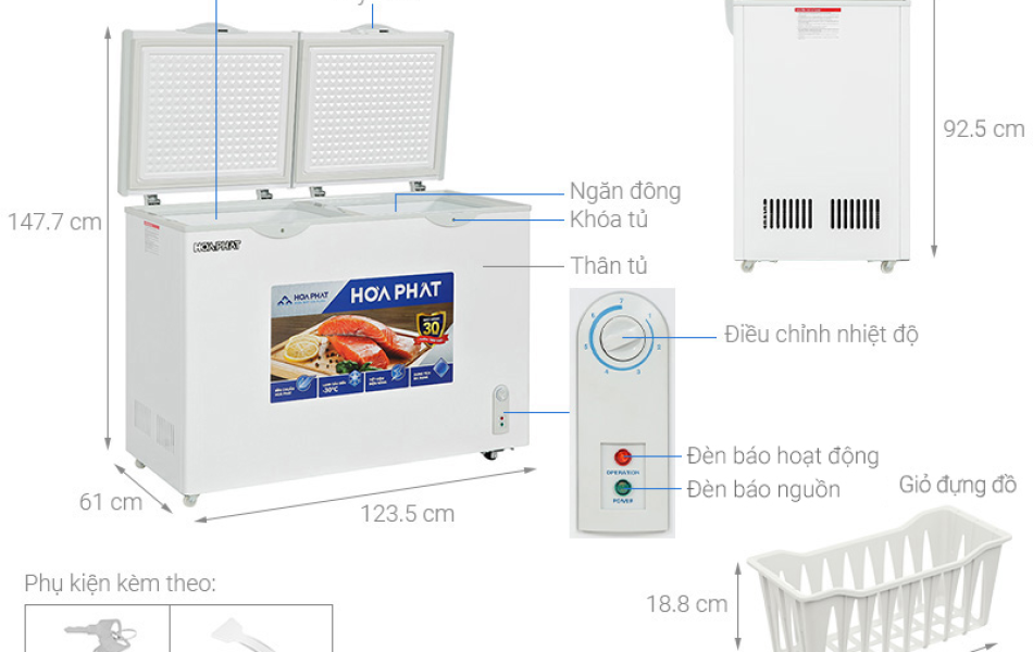 Tủ đông Hòa Phát 245 lít HPF BD6245