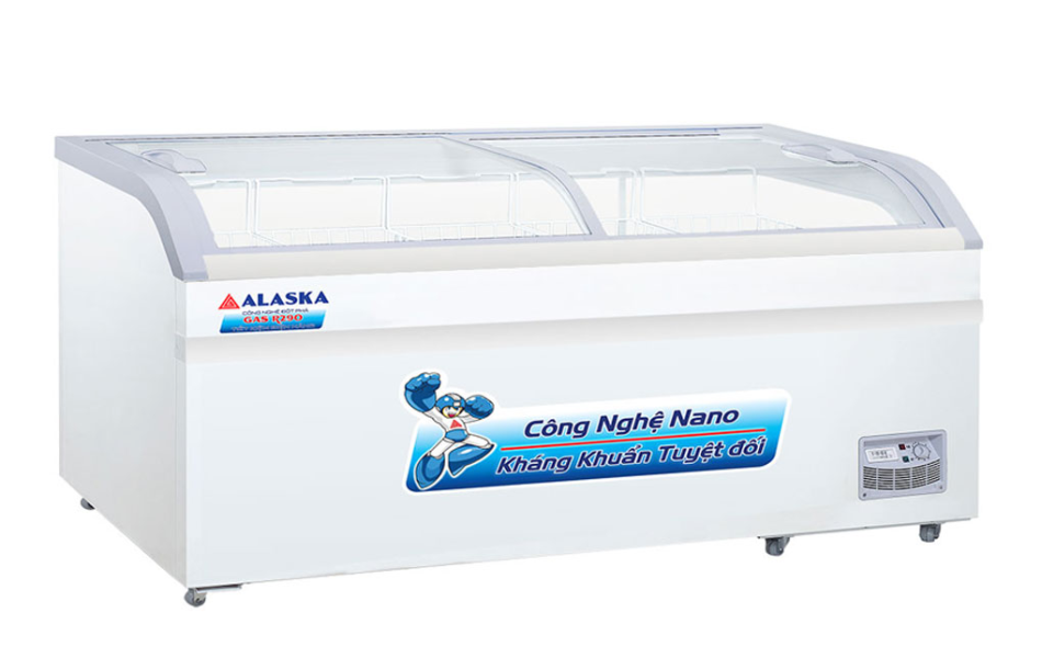 Tủ đông kính lùa cong Alaska Inverter 550 lít KC-550CI