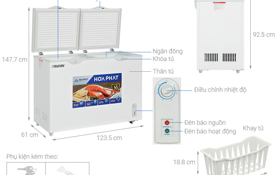Tủ Đông Mát Hòa Phát 245 Lít HPF BD6245.T1