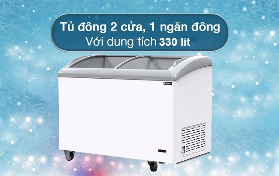 Tủ đông mặt kính cong Sanden SNC-0355 327L