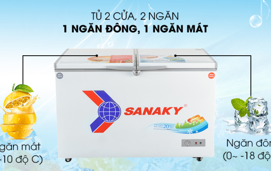 Tủ Đông Mát Sanaky 260lít VH-3699W1