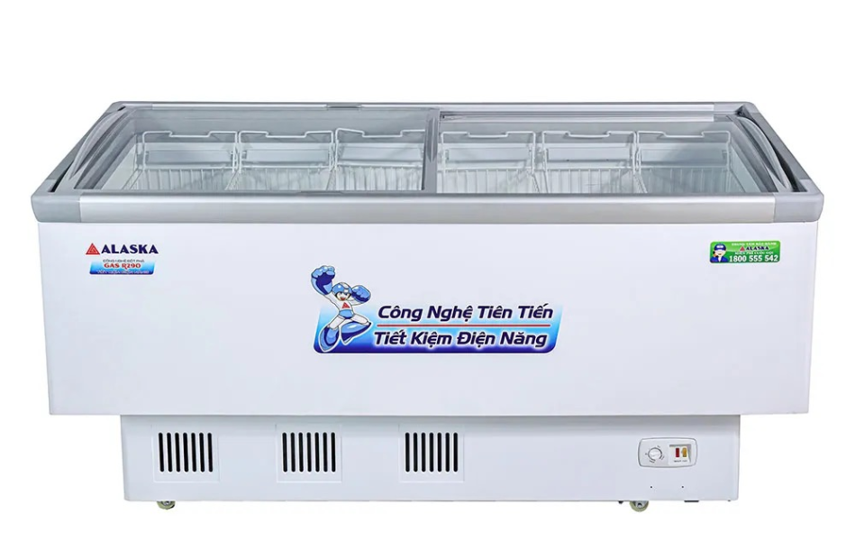 Tủ đông nằm kính cong Alaska 532 lít KN-400