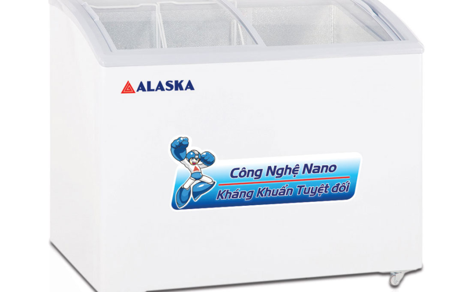 Tủ đông nắp kính cong Alaska 300 lít KC-210