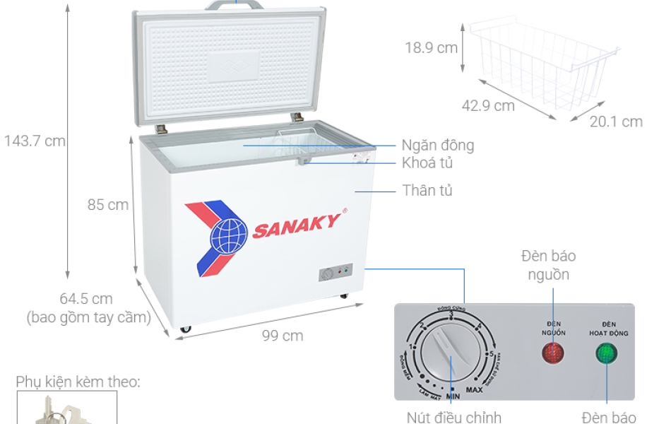 Tủ Đông Sanaky 208lít VH-255HY2 
