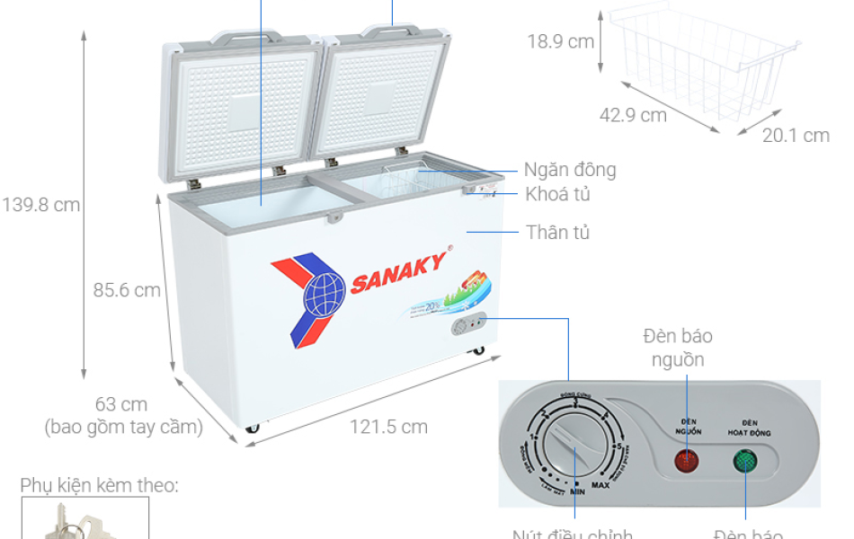 Tủ đông Sanaky 270 lít VH3699A2KD