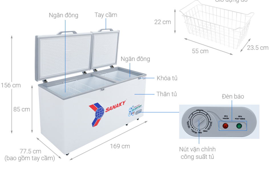 Tủ Đông Sanaky 530lít VH-6699HY3