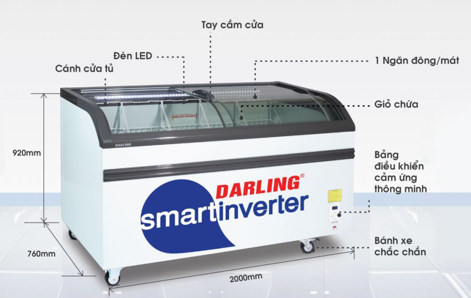 Tủ kem inverter Darling DMF-7079ASKI - 600 lít