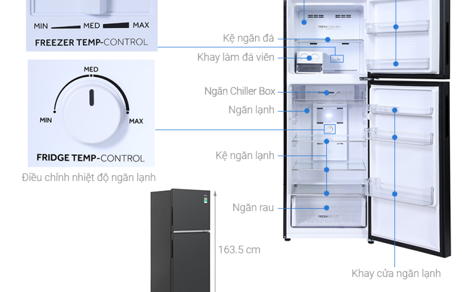Tủ lạnh Aqua Inverter 358 lít AQR-T410FA(WGB)