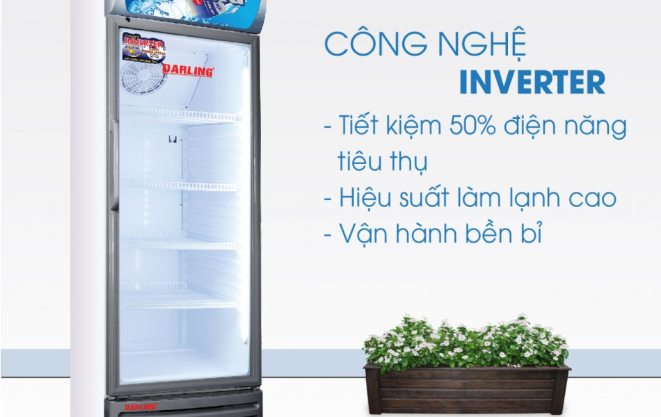 TỦ MÁT 1 CÁNH DARLING INVERTER 320L DL-3200A3 KÍNH LOW-E ĐEN