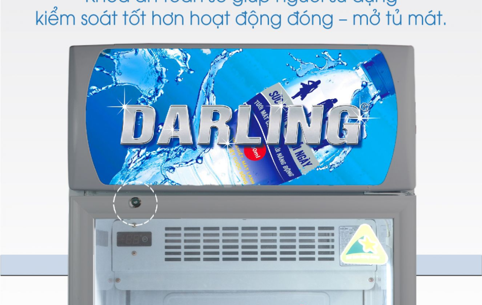 TỦ MÁT 1 CÁNH DARLING INVERTER DL-3600A5 380L KÍNH LOW-E ĐEN