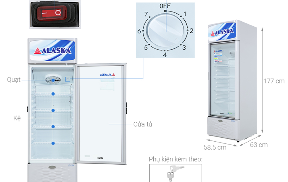 Tủ mát Alaska 300 lít LC-555H