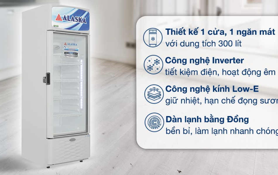 Tủ mát Alaska Inverter 300 lít LCI-300
