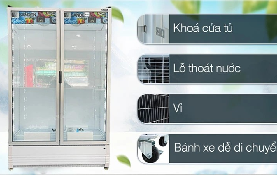 Tủ mát cửa kính Inverter Sanden SPB-1000 842L