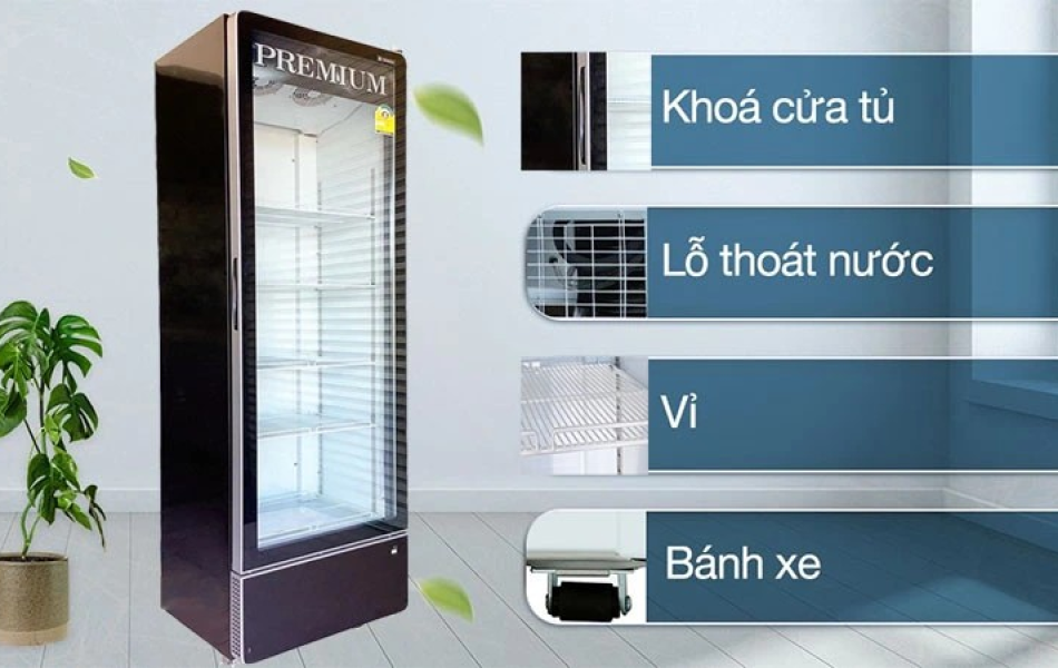 Tủ mát cửa kính Inverter Sanden SPB-1000P Premium 405L