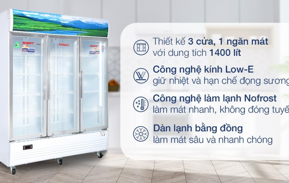Tủ Mát Sanaky 1400 lít VH1520HP