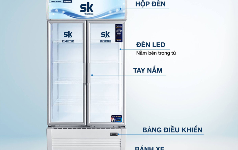 Tủ mát Sumikura 1.050 lít Inverter SKSC-1050HW2.I