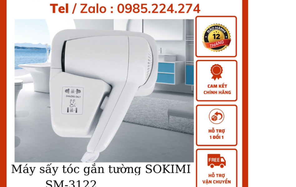 Máy sấy tóc gắn tường Sm3122