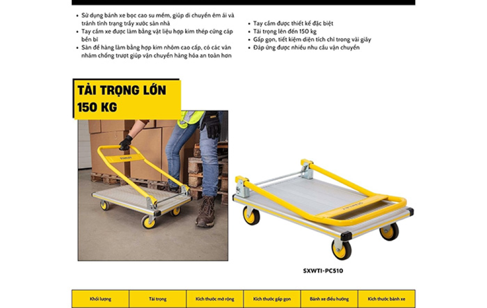 Xe đẩy hàng 4 bánh Stanley SXWTI PC510