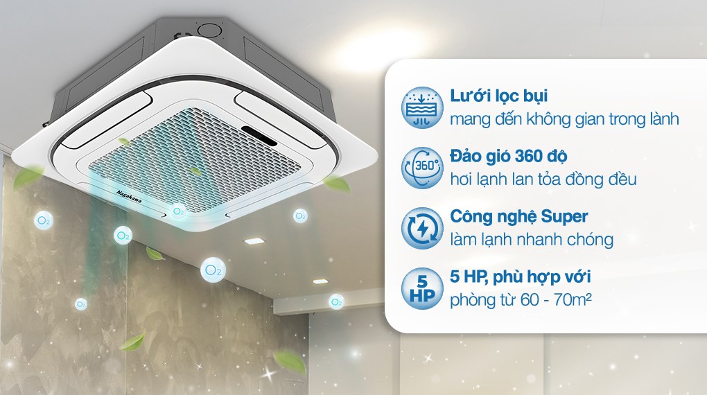 Điều Hòa Âm Trần Đa Hướng Nagakawa Mono 50000Btu NT-C50R1T20