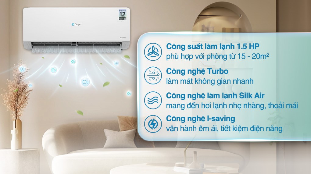 Điều hòa Casper Inverter 12000BTU QC-12IS36