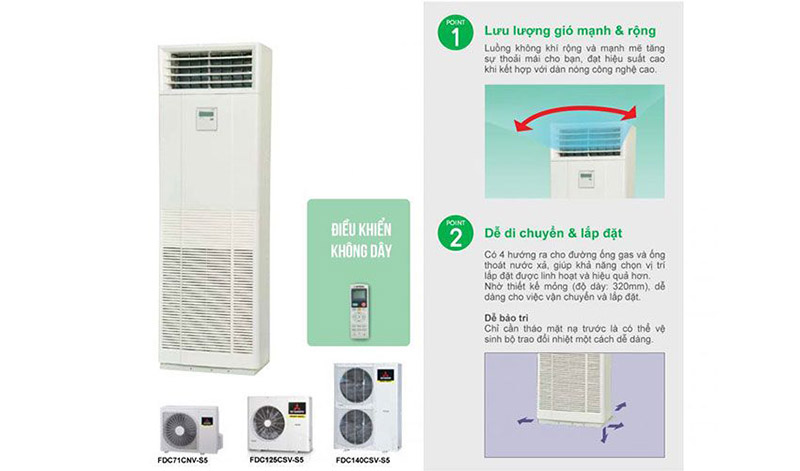 Điều hòa tủ đứng Mitsubishi Heavy 45000BTU FDF125CSV-S5