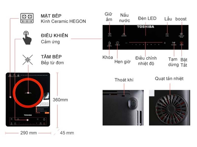 BẾP ĐIỆN TỪ TOSHIBA IC-20S2PV