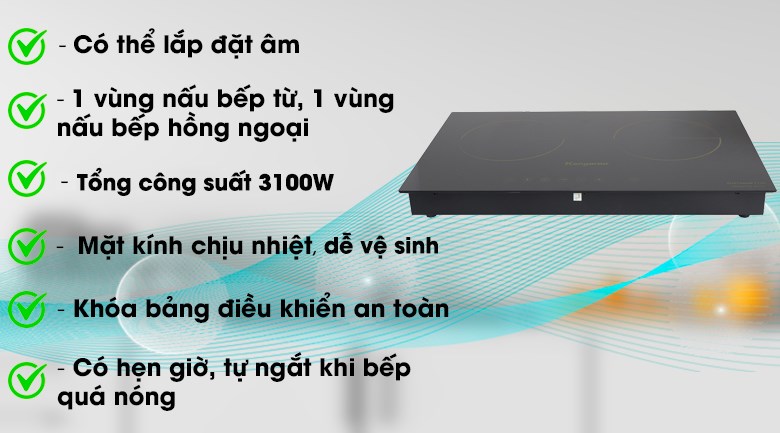 Bếp đôi Điện từ Hồng ngoại KG499N